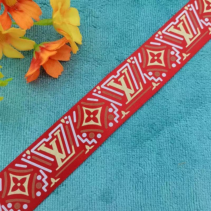 Louis Vitton ribbon Red, 2.5cm X 1 Yard, sell by the yard - 1 Side Brand New