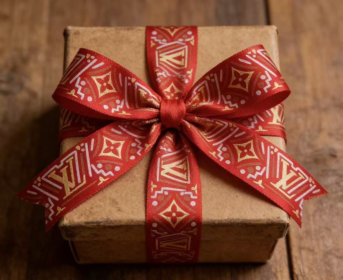 Louis Vitton ribbon Red, 2.5cm X 1 Yard, sell by the yard - 1 Side Brand New