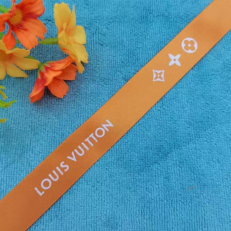 LV Louis Vuitton Orange Ribbon, 2cm x 1 yard - sell by yard