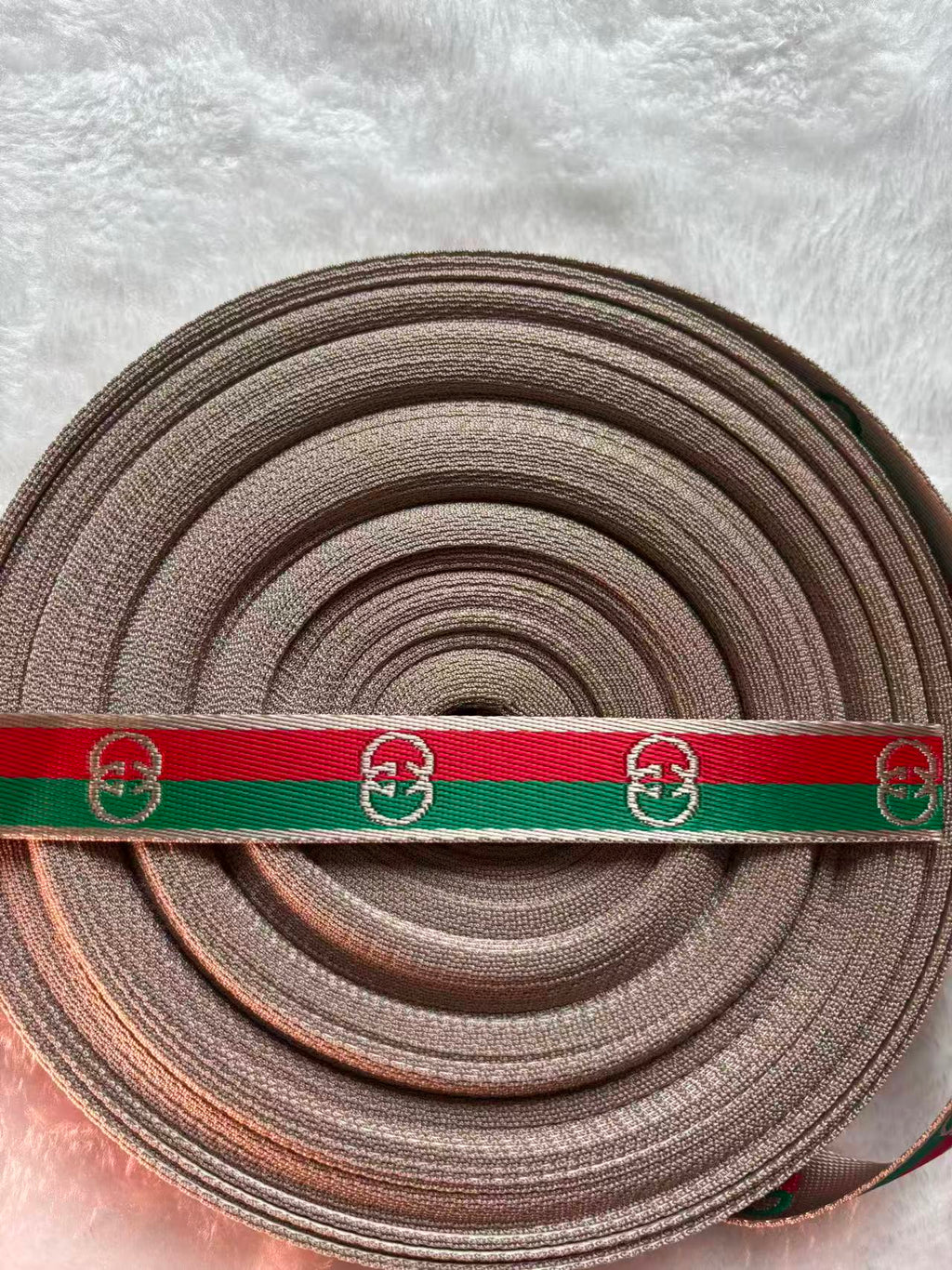 GUCCI ribbon Grenn-Red, 2cm X 1 Yard, sell by the yard - 1 Side Brand New