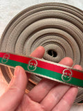 GUCCI ribbon Grenn-Red, 2cm X 1 Yard, sell by the yard - 1 Side Brand New