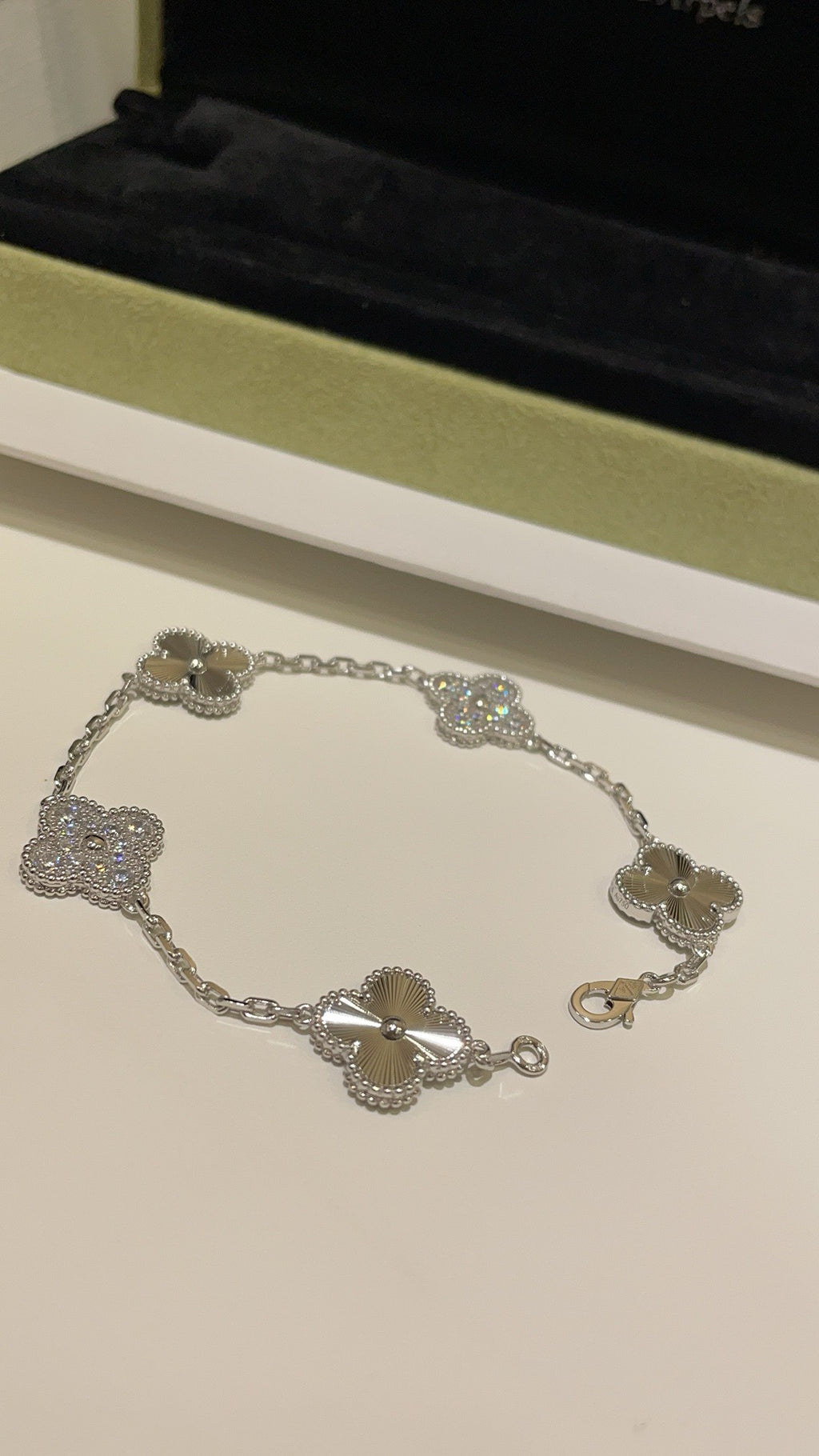 Silver Diamond 5 Motifs bracelet - 15mm medium size