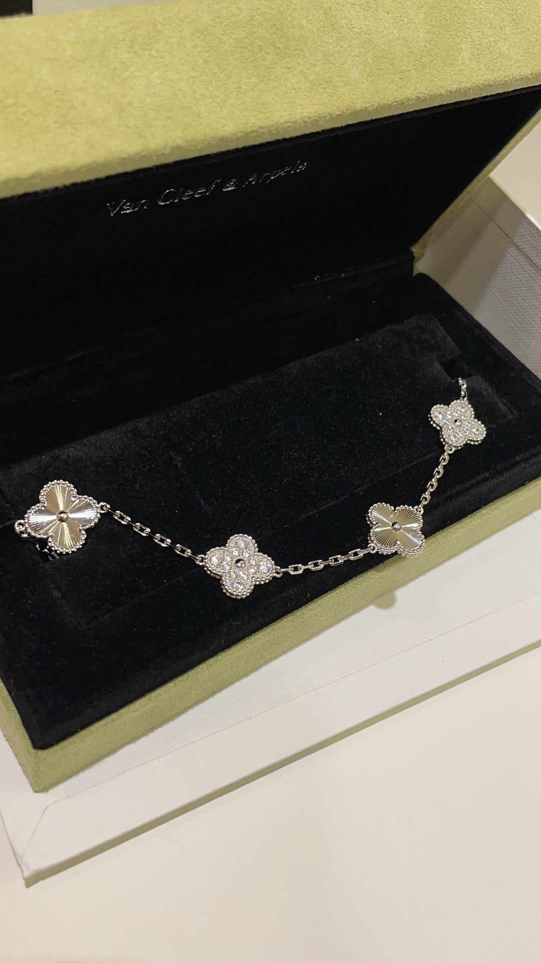 Silver Diamond 5 Motifs bracelet - 15mm medium size