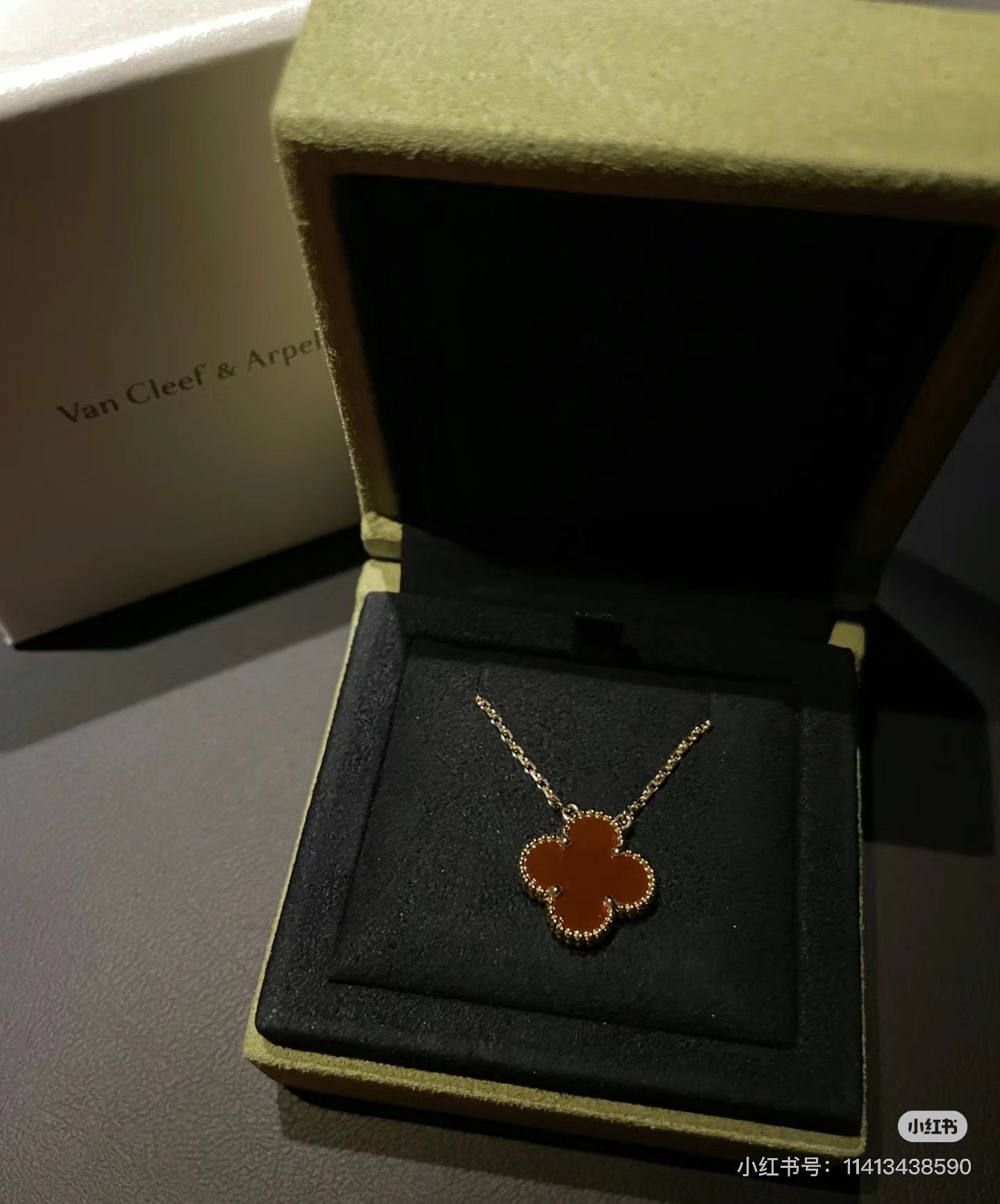 Carnelian 1 Motif Lucky Necklace  Yellow Gold 15mm