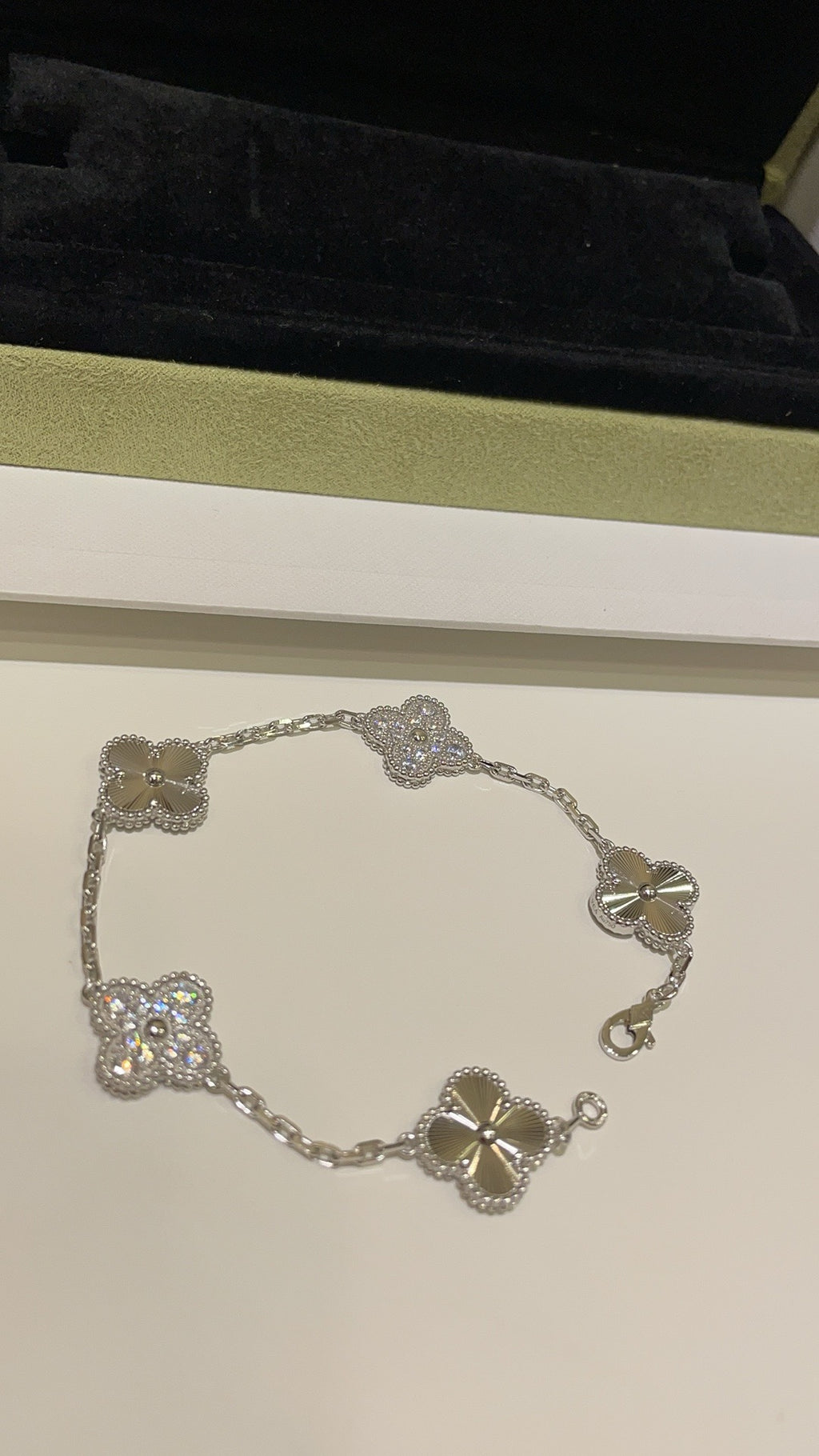Silver Diamond 5 Motifs bracelet - 15mm medium size