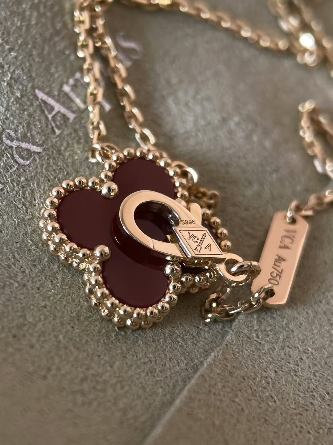 Carnelian 1 Motif Lucky Necklace  Yellow Gold 15mm