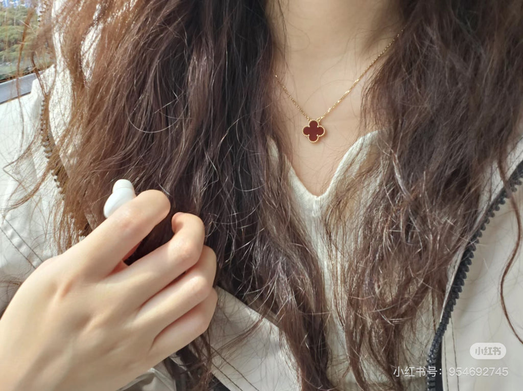 Carnelian 1 Motif Lucky Necklace  Yellow Gold 15mm