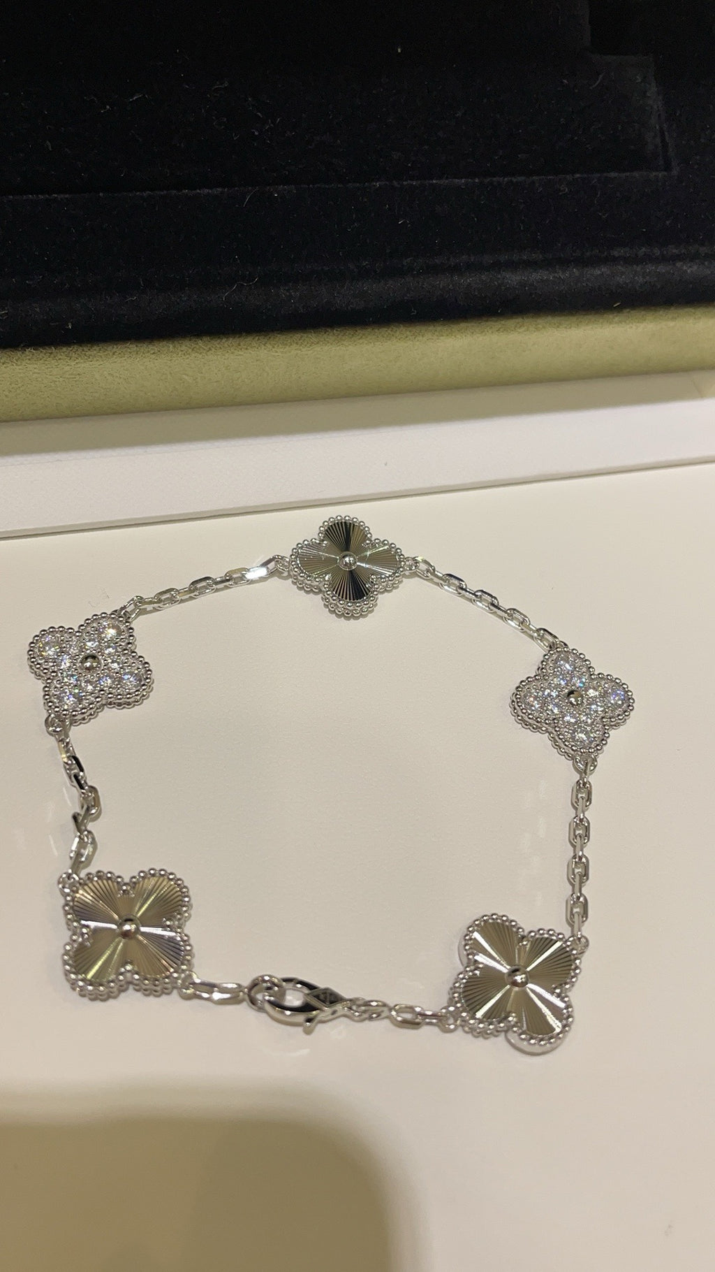 Silver Diamond 5 Motifs bracelet - 15mm medium size