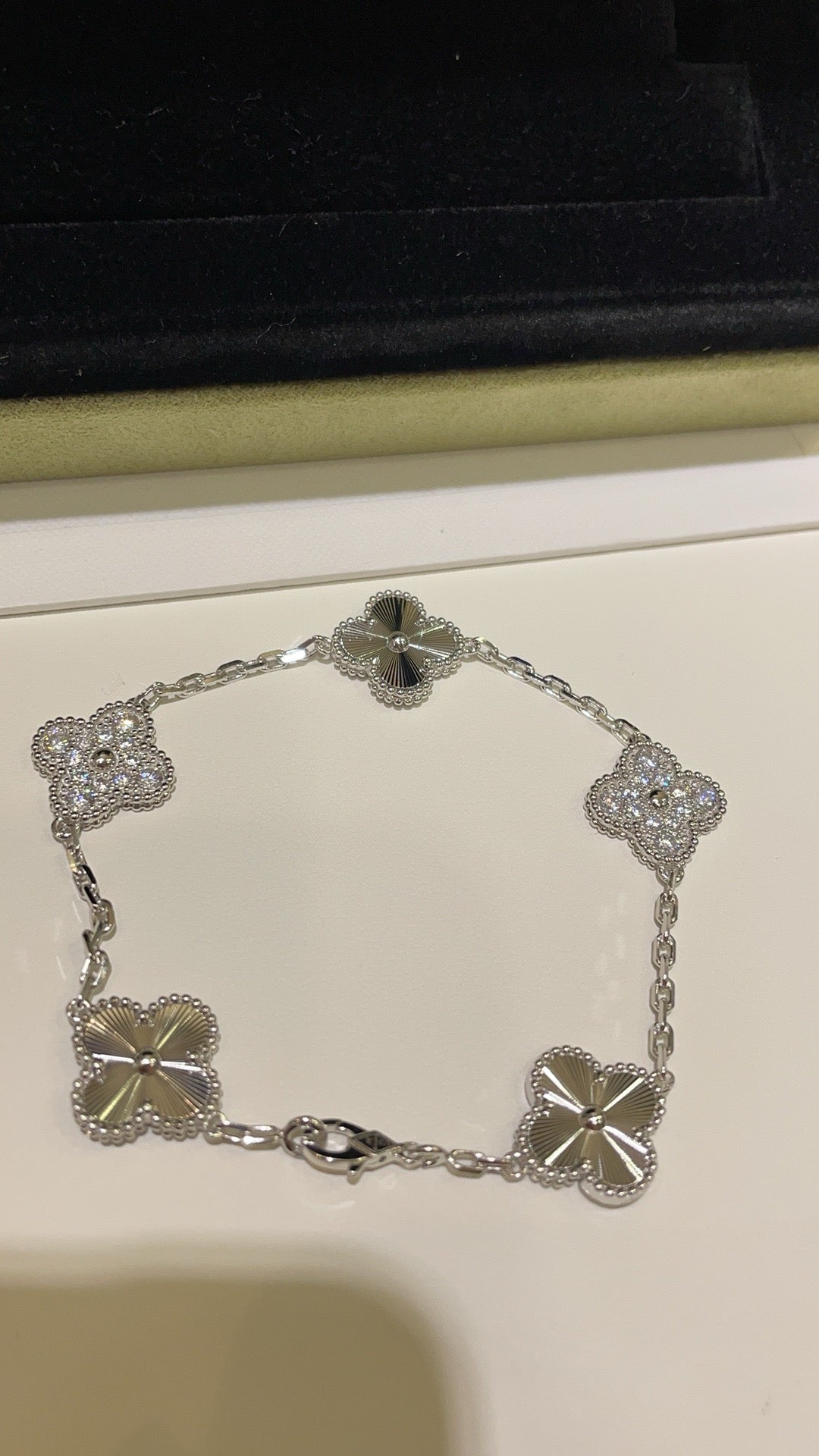 Silver Diamond 5 Motifs bracelet - 15mm medium size