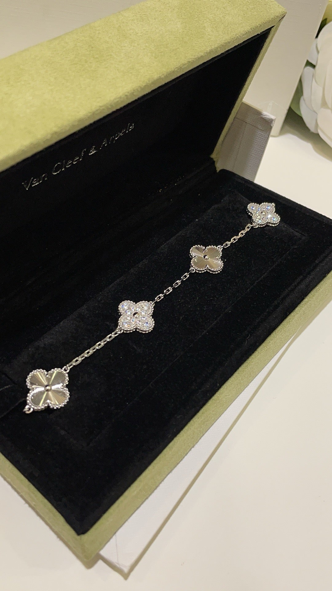Silver Diamond 5 Motifs bracelet - 15mm medium size