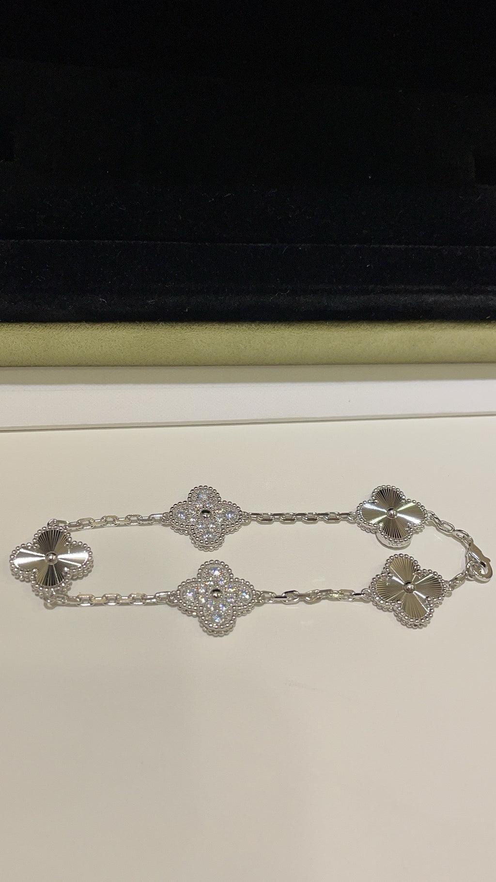 Silver Diamond 5 Motifs bracelet - 15mm medium size