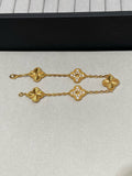 Yellow Gold Diamond 5 Motifs Bracelet- 15mm medium size