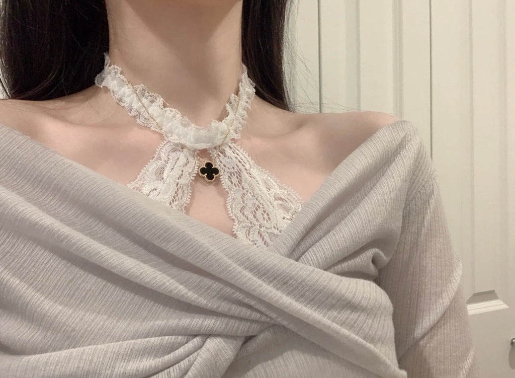 Onyx yellow gold necklace 15mm